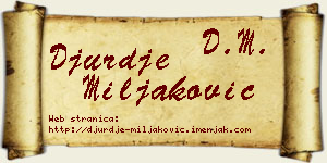 Đurđe Miljaković vizit kartica